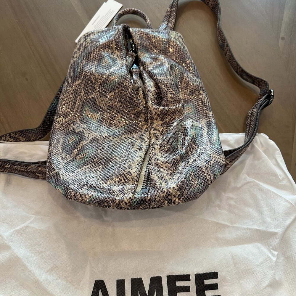 NWT - Aimee Kestenberg Multicolor snake Print Leather Backpack